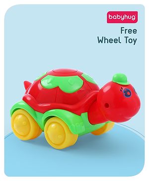 Babyhug Turtle On Wheel- Red & Green