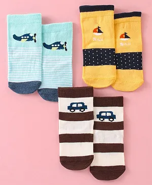 Bonjour Set of Socks Cotton Unisex Assorted,3,Colour may vary 1 (1-2y) Pack of 3