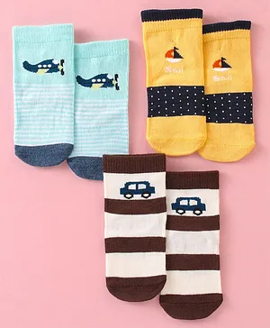Bonjour Set of Socks Cotton Unisex Assorted,3,Colour may vary 2 (2-4y) Pack of 3