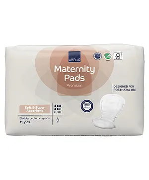 Abena Premium Maternity Pads for Women Super Absorption & Soft Disposable Pads for After-Delivery Incontinence - 15 Pieces