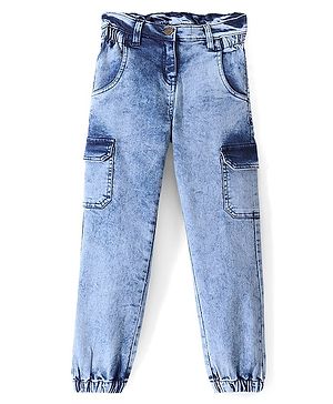 Pine Kids Jogger Fit Ankle Length Elasticated Waist Jeans - Blue