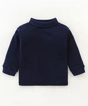 Pink Rabbit Cotton Full Sleeves Solid Tee - Navy