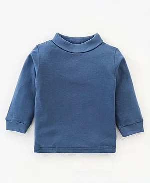 Pink Rabbit Cotton Full Sleeves Solid Tee - Ink Blue