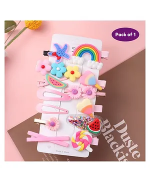 Puchku Hair Pins Accessories for Girls Rainbow Unicorn Candy Design Pack of 1 (random Design )