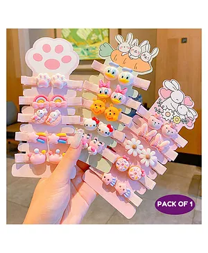 Puchku Puchku hair Pin for kids cute cartoon Rainbow Pack of 1 - Random Color & Design