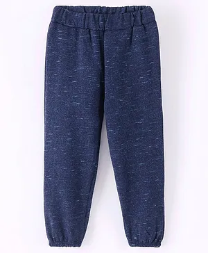 Simply Full Length Solid Color Fleece and Woollen Pant - Navy Blue