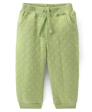 Babyhug Cotton Looper Full Length Lounge Pant With Solid Colour - Green