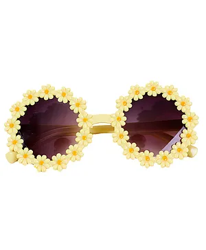 Bembika Fashionable Floral Design Sunglasses For Kids - Yellow