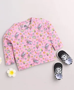 ROYAL BRATS Full Sleeves Ice Cream And Candies  Printed Tee - Pink