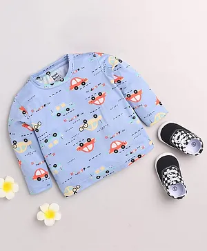 ROYAL BRATS Full Sleeves Car Printed Tee - Blue