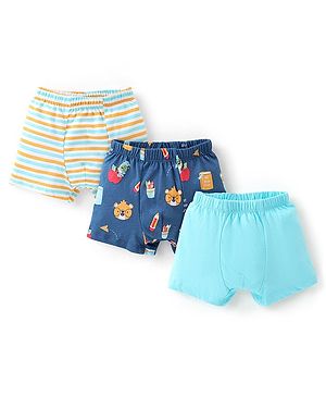 Babyhug 100% Cotton Knit Trunk Caterpillar Print Pack of 3 - Multicolour