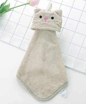 Animal Design Free Size Hand & Face Towel - Brown