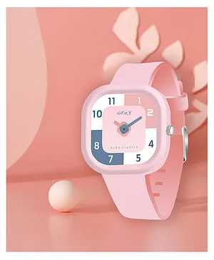 Spiky Rectangle Analogue Watch for Kids - Pink