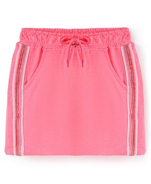 Babyhug Cotton Looper Mid Thigh Length Skirt Solid Colour - Pink