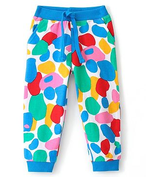 Babyhug Cotton Knit Looper Full Length Lounge Pant Abstract Print - Multicolor