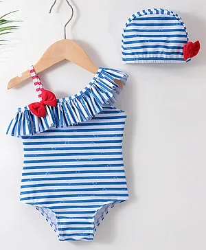 Women Two-Piece Bikini Swimsuits One-Shoulder Baby Swimwear Kids