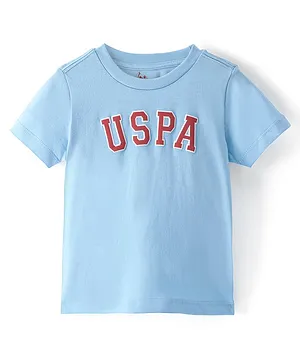 US Polo Assn Half Sleeves T-Shirt Logo Printed - Light Blue