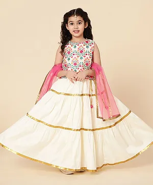 Lehenga Choli Girls 4 6 Years Cream Ethnic Wear Online Buy