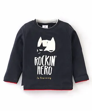 Ollypop Sinker Full Sleeves T-Shirt Rockin Hero Print - Navy Blue