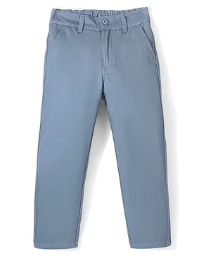 Pine Kids Cotton Elastane Woven Full Length Trousers - Light Blue