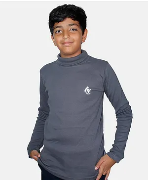 Kiddopanti Full Sleeves Solid  Tee - Dark Grey