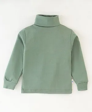 Teddy Cotton Full Sleeves T-Shirt With Solid Colour - Green