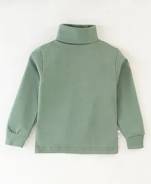 Teddy Cotton Full Sleeves T-Shirt With Solid Colour - Green