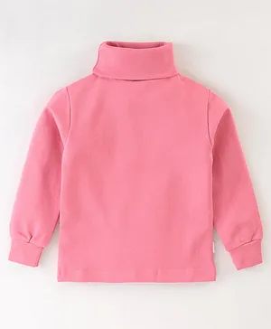 Teddy Cotton Full Sleeves T-Shirt With Solid Colour - Pink