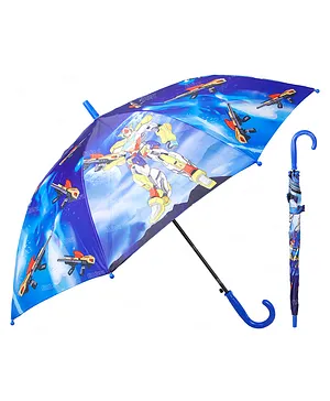 Fiddlerz Kids Umbrella Big Size for Rain Umbrella J Handle Windproof Waterproof with Cartoon Printed Automatic Umbrellas For Kids - Blue
