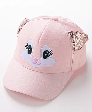 Babyhug Free Size Baseball Cap with Sequin Detailing -  Pink