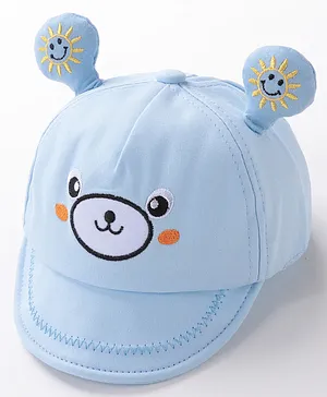Babyhug Free Size Baseball Cap with Bear Detailing -  Blue