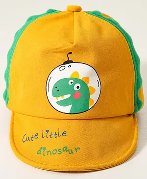 Babyhug Baseball Caps Dinosaur Print Yellow - Diameter 15.5 cm