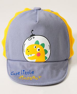 Babyhug Baseball Cap Dinosaur Print Grey - Diameter 15.5 cm