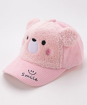 Babyhug Baseball Cap Bear Design Pink - Diameter 16 cm