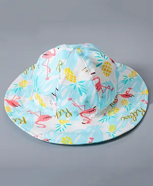Babyhug Cotton Bucket Hat Floral Print - Blue