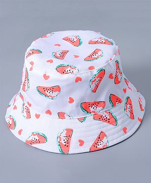 Babyhug Bucket Hat Watermelon Print - White