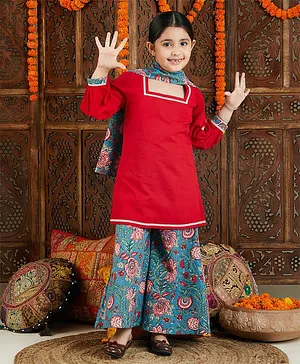 Satin Girl Kids Red Dance Kurta Salwar Set, 6 Years at Rs 600/set in New  Delhi