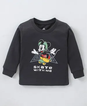Bodycare Cotton Full Sleeves T-Shirt Mickey Mouse Print - Dark Grey