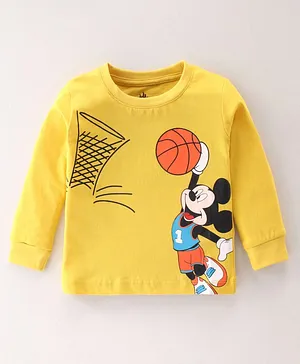 Bodycare Cotton Full Sleeves T-Shirt With Mickey Mouse Print - Yellow