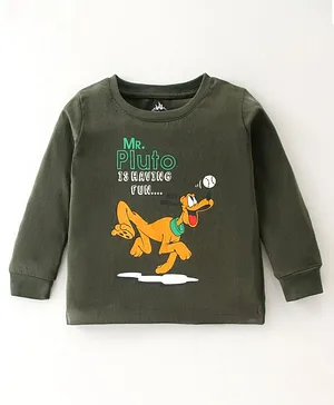 Bodycare Cotton Full Sleeves T-Shirt With Mr. Pluto Print - Green