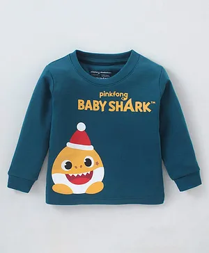 Bodycare Cotton Full Sleeves T-Shirt Baby Shark Print - Dark Blue