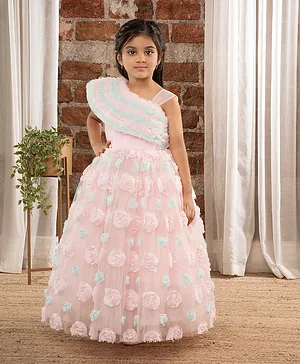 3 To 24 Months Kids Pure Cotton Lining Baptism Voile Lace Dress New Born  Girls Wedding Party