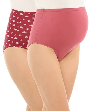 Bella Mama Cotton Elastane Solid Color High Coverage Panty Set Pack of 2 (Colour May Vary)