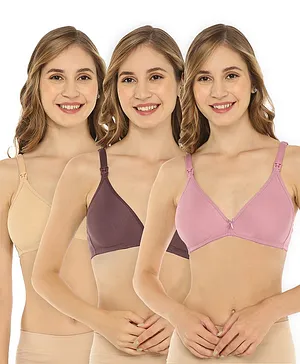 Bella Mama Cotton Blend Non Padded Nursing Bra (Colour May Vary)