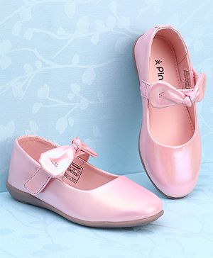 Pine Kids Ballerina with Bow Applique & Velcro Closure - Pink
