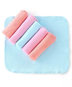 Babyhug Wash Cloth Pack of 6 L 30 X H 30 cm - Multicolour