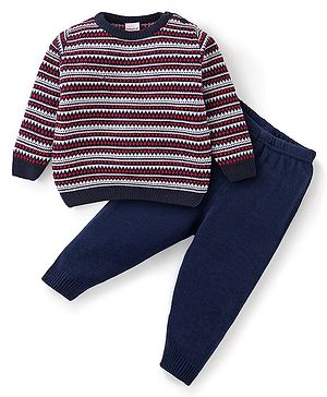 Babyhug Knit Full Sleeves Baby Sweater Set Intarsia Design - Multicolor Babyhug Knit Full Sleeves Baby Sweater Set Intarsia Design - Multicolor