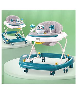 Babyhug Puppy 2 in 1 Walker Cum Rocker with 3 Adjustable Height & Musical Play Tray With Light - Blue