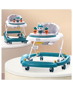 Babyhug Bunny 2 In 1 Walker Cum Rocker With 3 Adjustable Height & Musical Play Tray With Lights-Blue