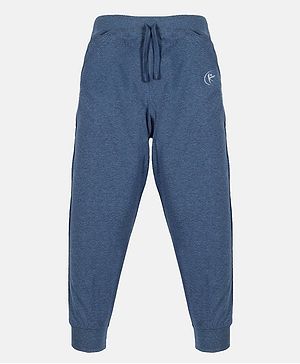 Kiddopanti Solid Track Pant - Blue Melange